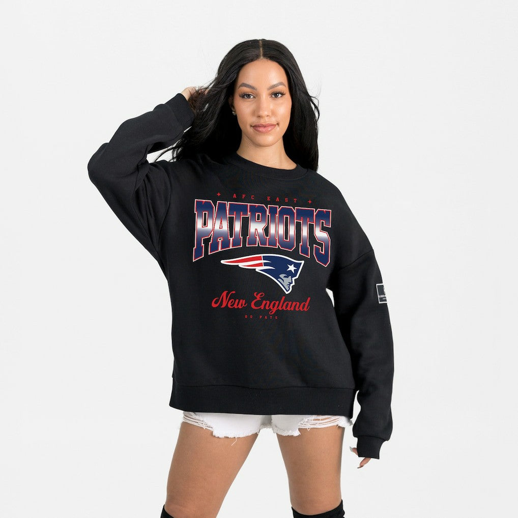 New England Patriots Gameday Couture Women's Powerhouse Play Premium Fleece Sweatshirt - Black sale