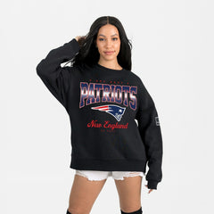 New England Patriots Gameday Couture Women's Powerhouse Play Premium Fleece Sweatshirt - Black sale