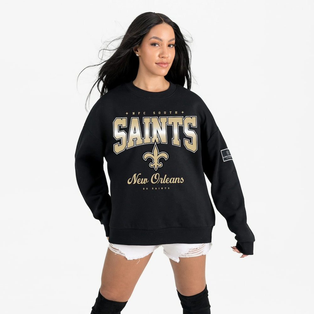 New Orleans Saints Gameday Couture Women's Powerhouse Play Premium Fleece Sweatshirt - Black discount