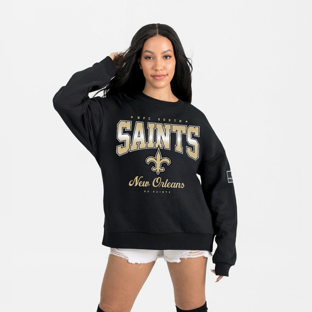 New Orleans Saints Gameday Couture Women's Powerhouse Play Premium Fleece Sweatshirt - Black discount