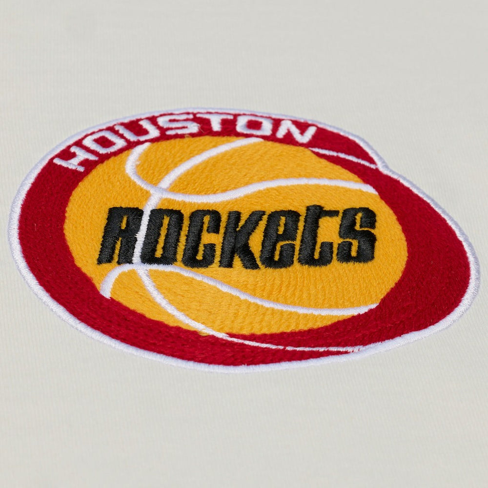 Houston Rockets Hardwood Classics Chainstitch Premium T-Shirt - Cream | Mitchell & Ness discount