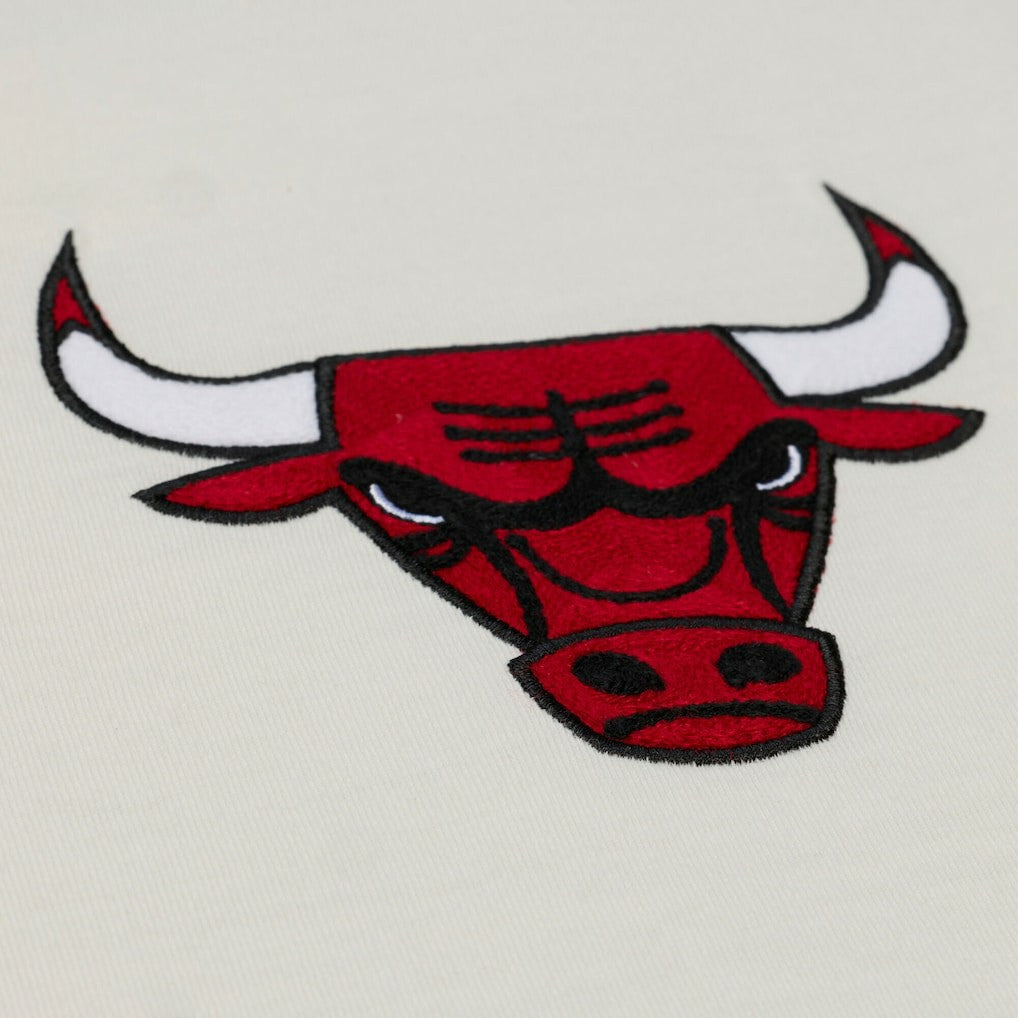 Chicago Bulls Hardwood Classics Chainstitch Premium T-Shirt sale - Cream | Mitchell & Ness online