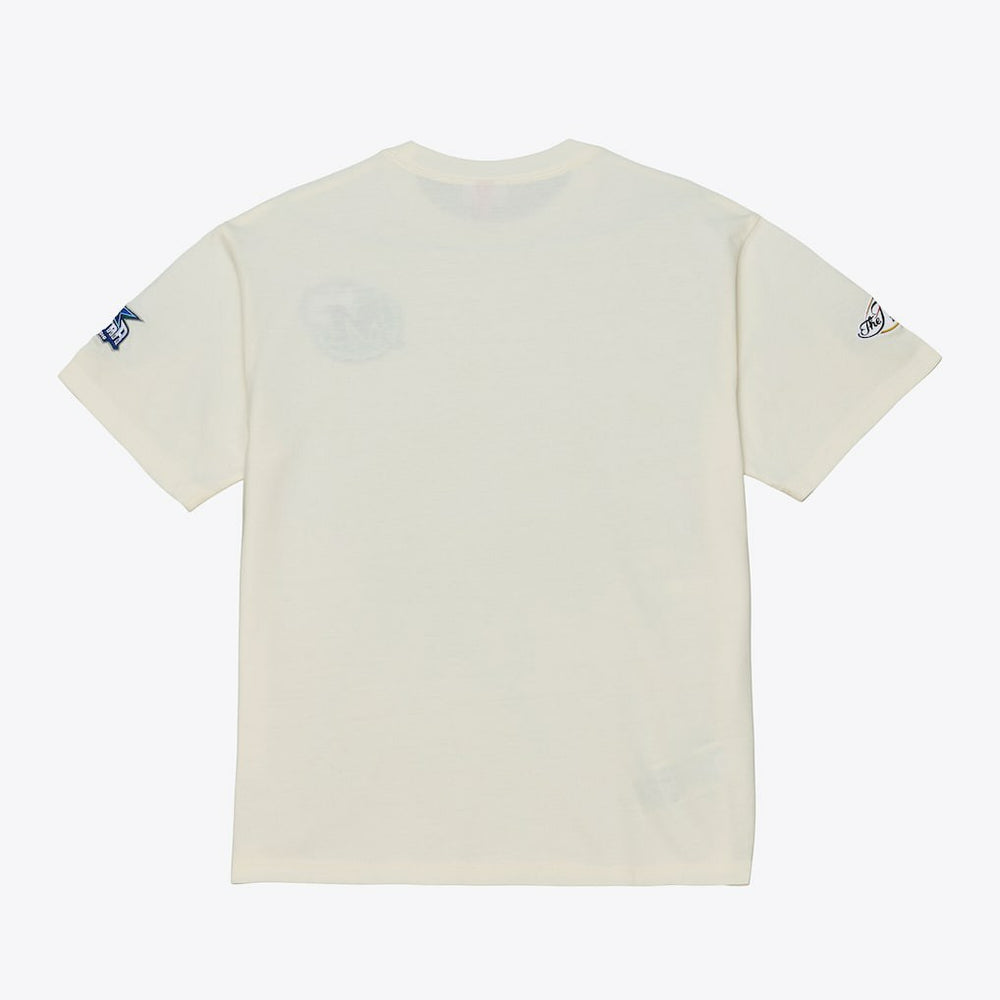 Dallas Mavericks Hardwood Classics Chainstitch Premium T-Shirt sale - Cream | Mitchell & Ness for sale