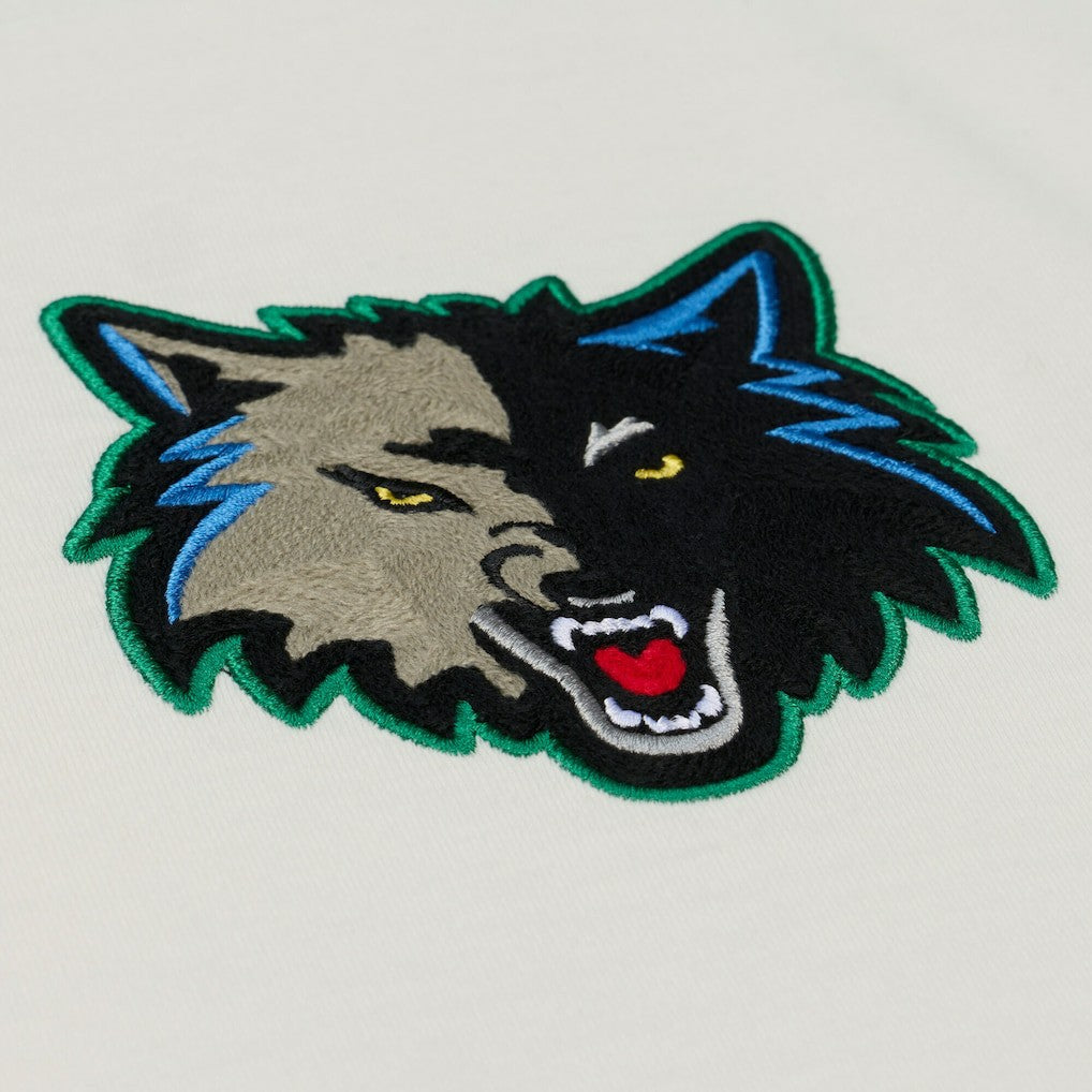 Minnesota Timberwolves Hardwood Classics Chainstitch Premium T-Shirt - Cream | Mitchell & Ness sale