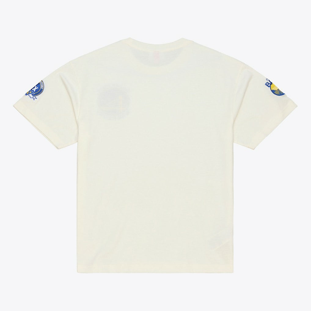 Golden State Warriors Hardwood Classics Chainstitch Premium T-Shirt sale - Cream | Mitchell & Ness cheap