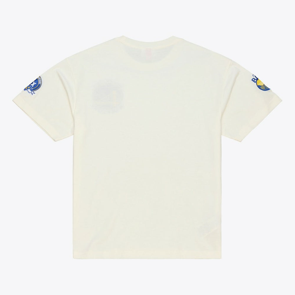 Golden State Warriors Hardwood Classics Chainstitch Premium T-Shirt sale - Cream | Mitchell & Ness cheap