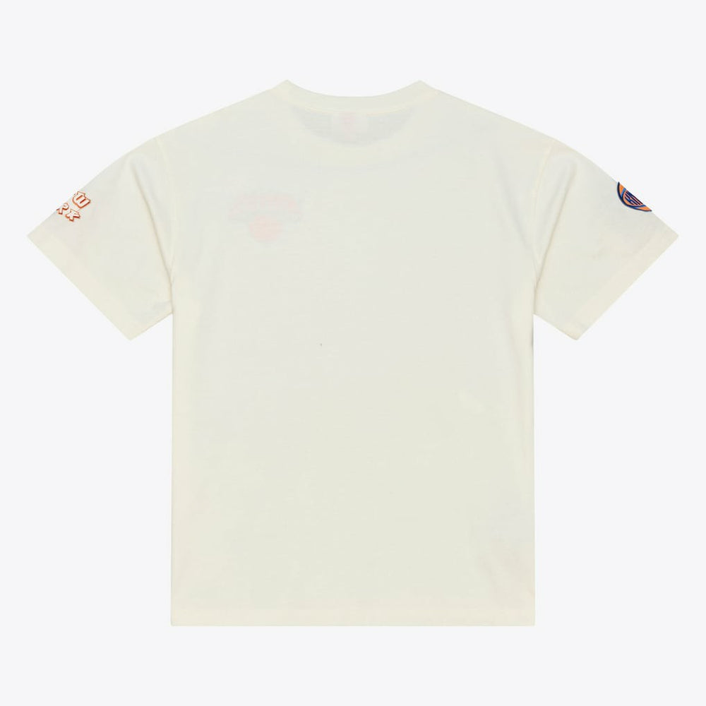 New York Knicks Hardwood Classics Chainstitch Premium T-Shirt - Cream | Mitchell & Ness online