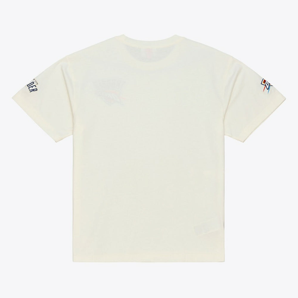 Oklahoma City Thunder Hardwood Classics Chainstitch Premium T-Shirt - Cream | Mitchell & Ness discount