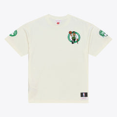 Boston Celtics Hardwood Classics Chainstitch Premium T-Shirt - Cream | Mitchell & Ness online