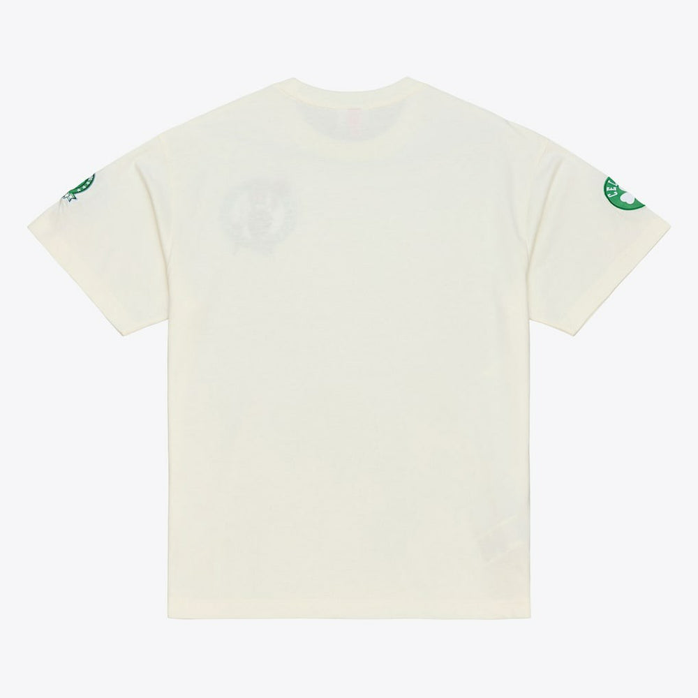 Boston Celtics Hardwood Classics Chainstitch Premium T-Shirt - Cream | Mitchell & Ness online