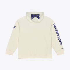 Sacramento Kings Hardwood Classics Chainstitch Premium Fleece Hoodie - Cream | Mitchell & Ness discount