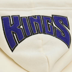 Sacramento Kings Hardwood Classics Chainstitch Premium Fleece Hoodie - Cream | Mitchell & Ness discount