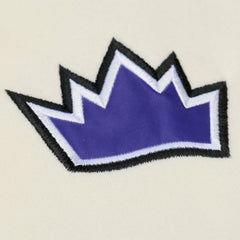 Sacramento Kings Hardwood Classics Chainstitch Premium Fleece Hoodie - Cream | Mitchell & Ness discount