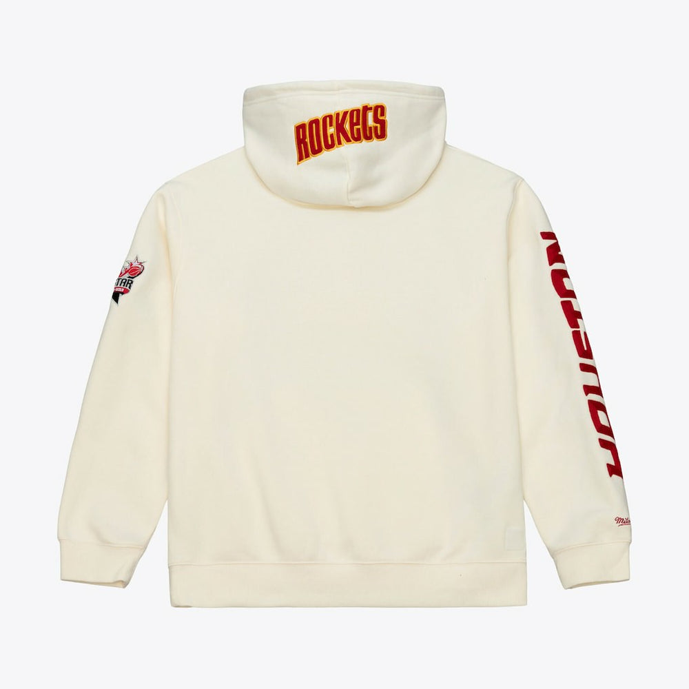 Houston Rockets Hardwood Classics Chainstitch Premium Fleece Hoodie - Cream | Mitchell & Ness online