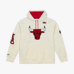 Chicago Bulls Hardwood Classics Chainstitch Premium Fleece Hoodie - Cream | Mitchell & Ness on sale