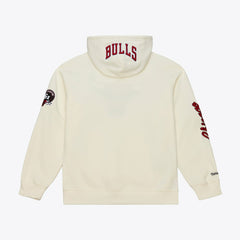 Chicago Bulls Hardwood Classics Chainstitch Premium Fleece Hoodie - Cream | Mitchell & Ness on sale