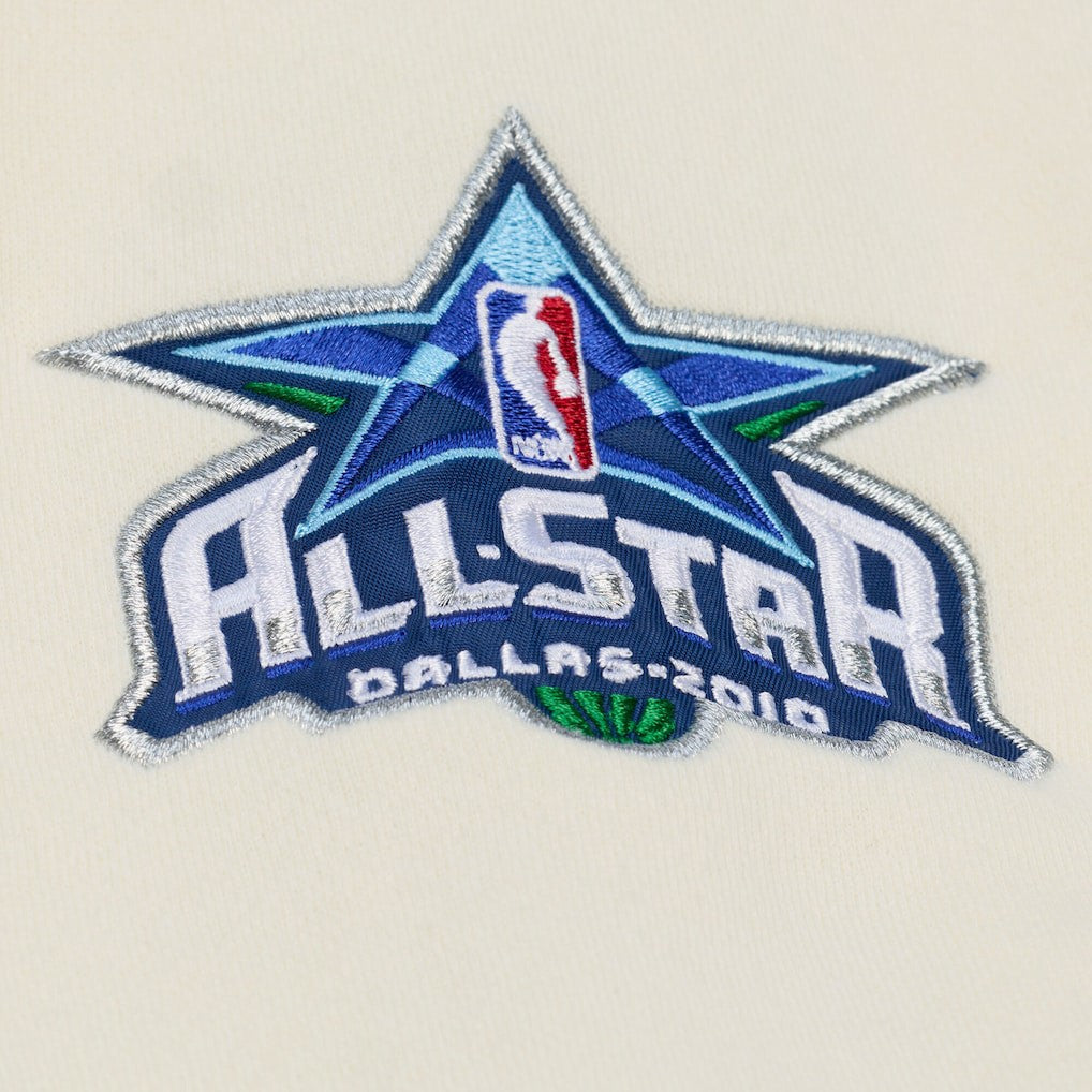 Dallas Mavericks Hardwood Classics Chainstitch Premium Fleece Hoodie sale - Cream | Mitchell & Ness for sale
