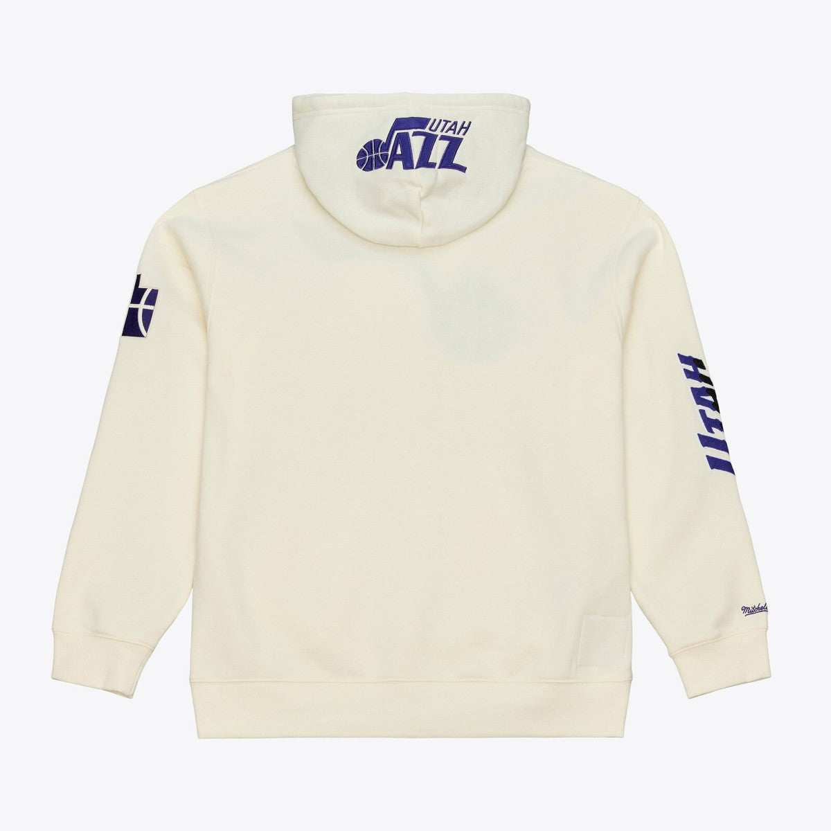 Utah Jazz Hardwood Classics Chainstitch Premium Fleece Hoodie - Cream | Mitchell & Ness outlet