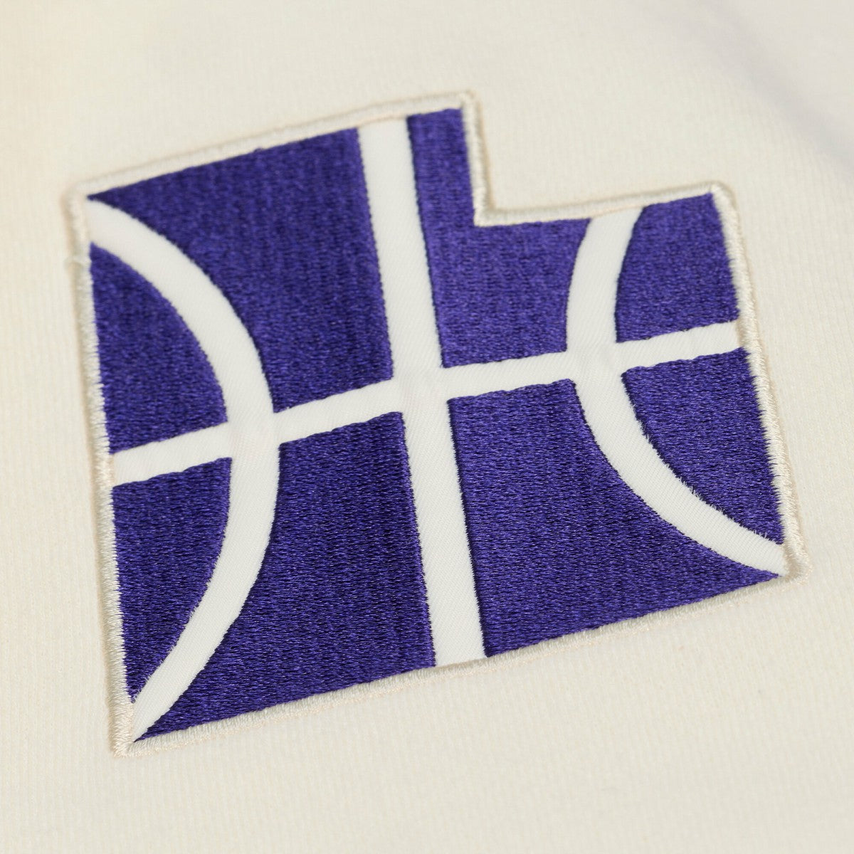 Utah Jazz Hardwood Classics Chainstitch Premium Fleece Hoodie - Cream | Mitchell & Ness outlet