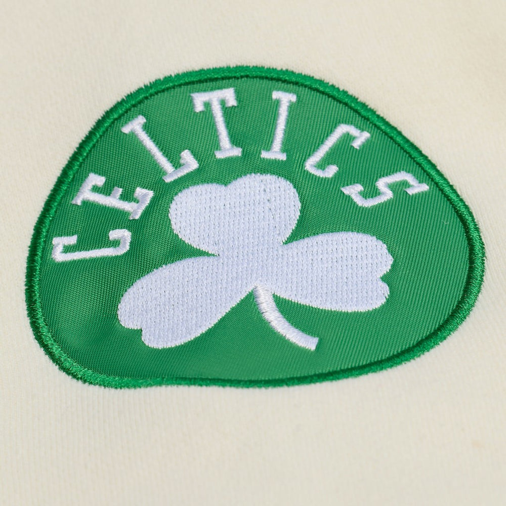 Boston Celtics Hardwood Classics Chainstitch Premium Fleece Hoodie - Cream | Mitchell & Ness online