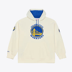 Golden State Warriors Hardwood Classics Chainstitch Premium Fleece Hoodie sale - Cream | Mitchell & Ness on sale