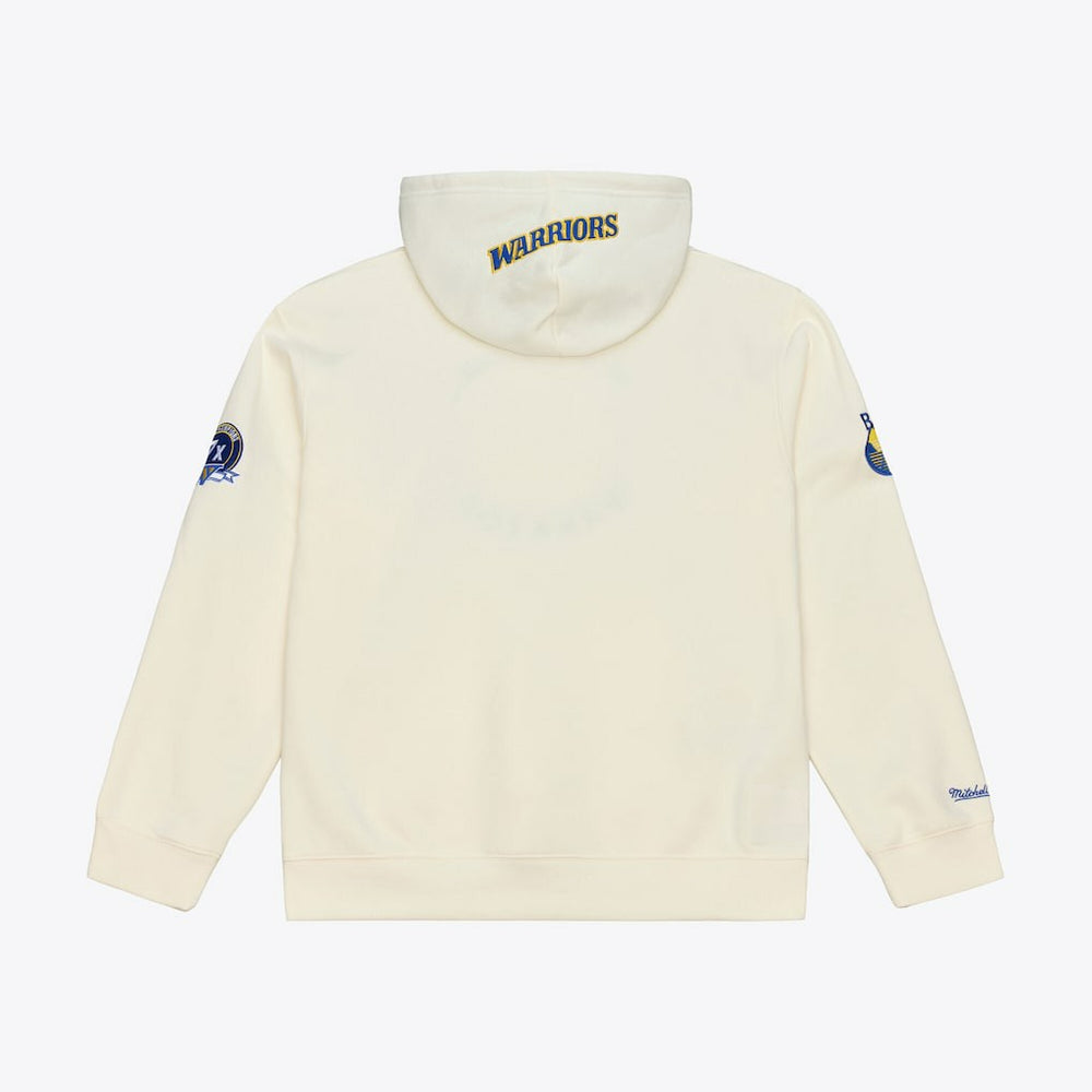 Golden State Warriors Hardwood Classics Chainstitch Premium Fleece Hoodie sale - Cream | Mitchell & Ness on sale