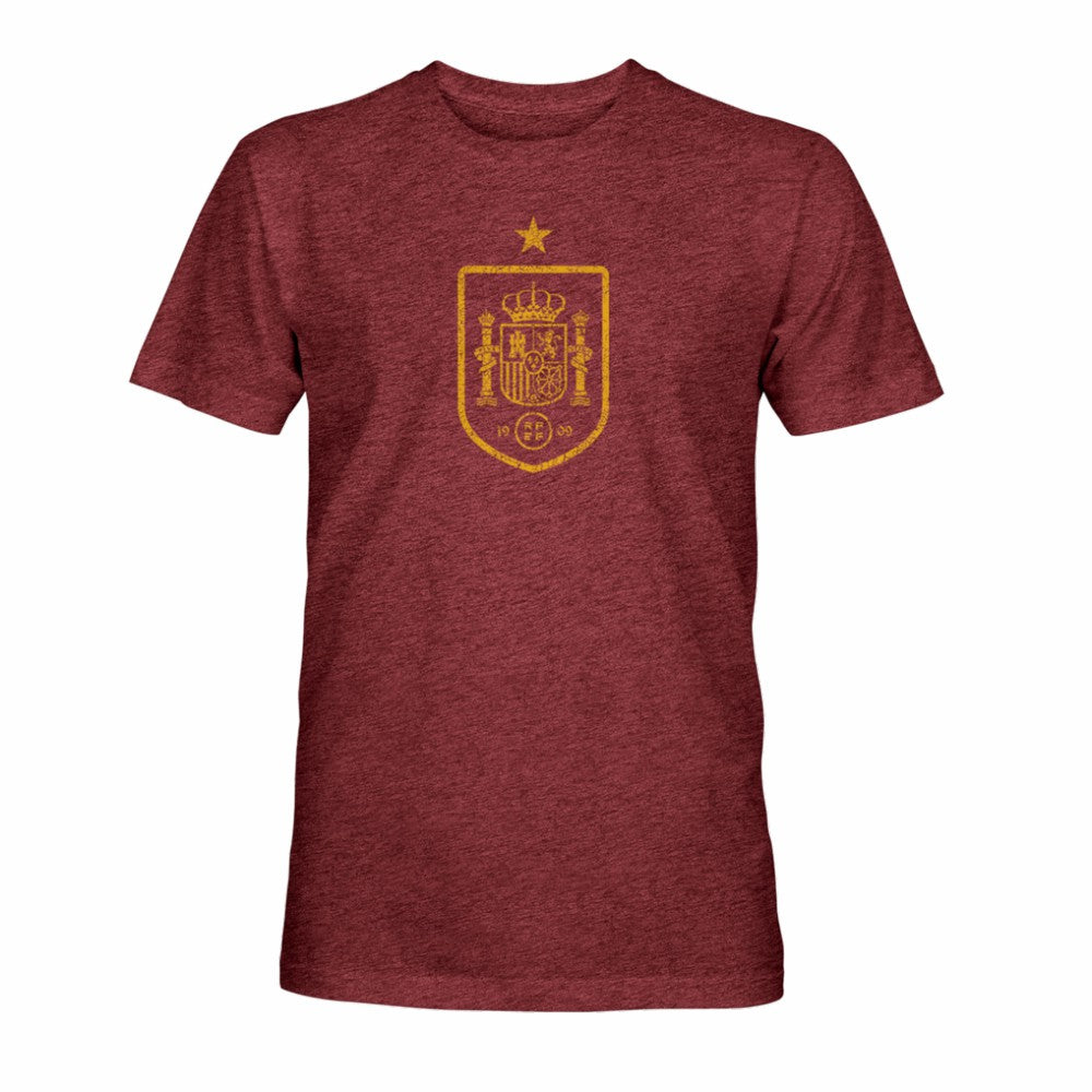 Spain National Team 1863FC Mono Badge Vintage Tri-Blend T-Shirt - Maroon online