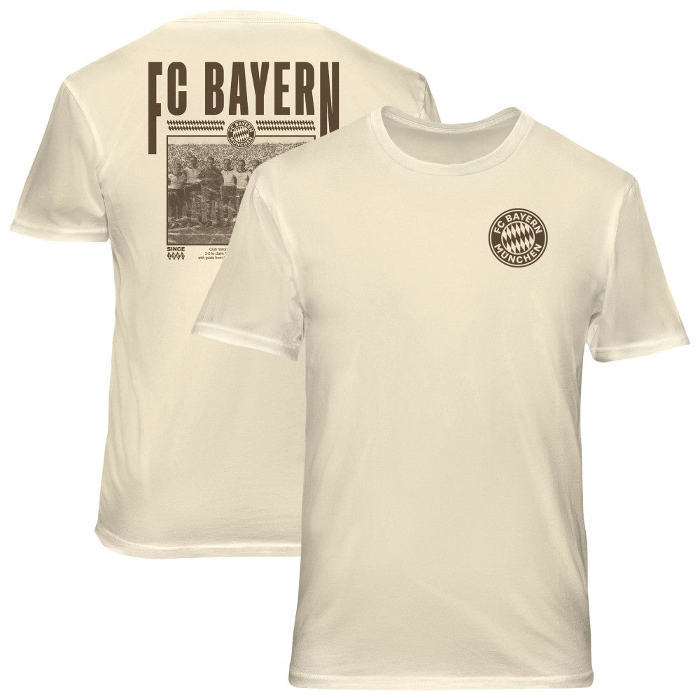 Bayern Munich 1863FC Vintage Soft Wash T-Shirt - Cream on sale