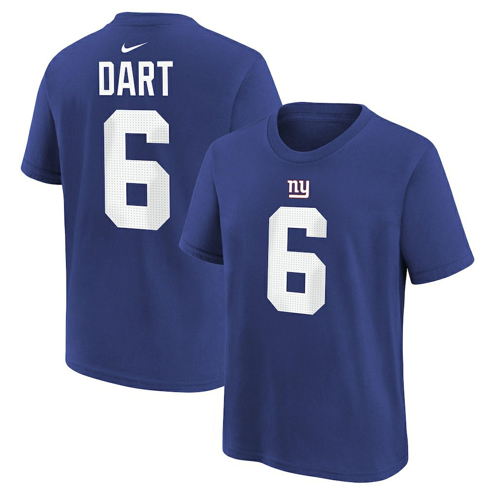 Jaxson Dart New York Giants Youth Name & Number T-Shirt - Royal | Nike outlet