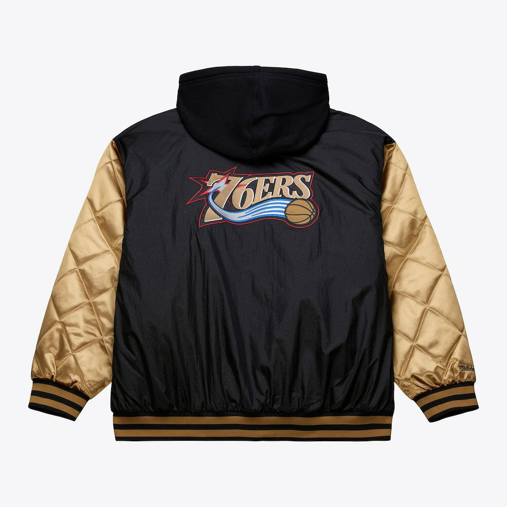 Philadelphia 76ers Hardwood Classics 76 Originals Collection Fushion Full-Snap Hoodie Jacket - Black | Mitchell & Ness sale