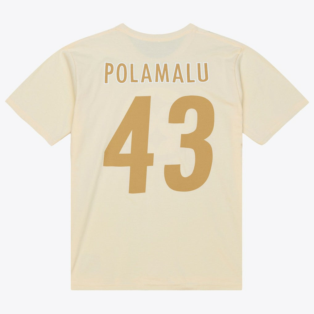 Troy Polamalu Pittsburgh Steelers Sandman Name & Number T-Shirt - Cream sale
