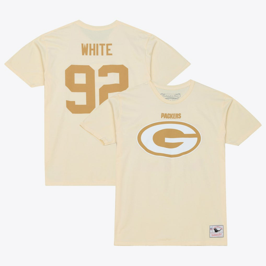 Reggie White Green Bay Packers Sandman Name & Number T-Shirt - Cream for sale