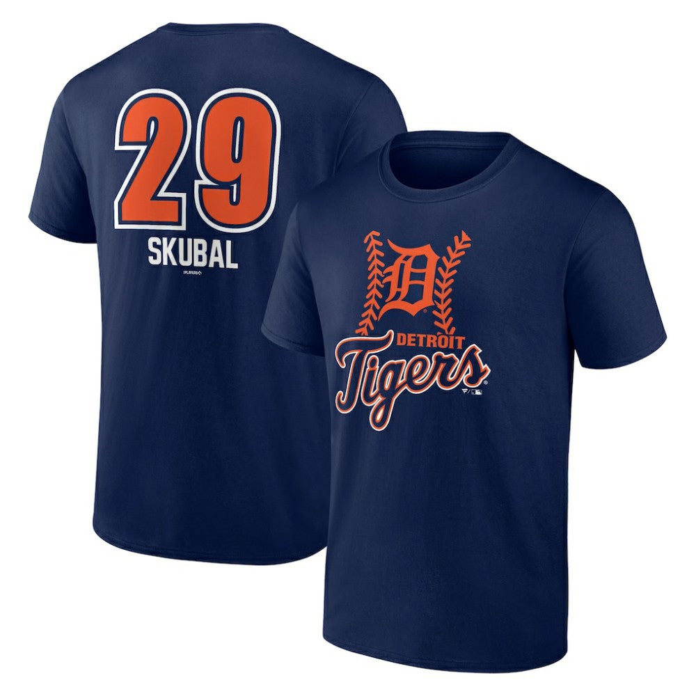 Tarik Skubal Detroit Tigers Fastball Player Name & Number T-Shirt - Navy