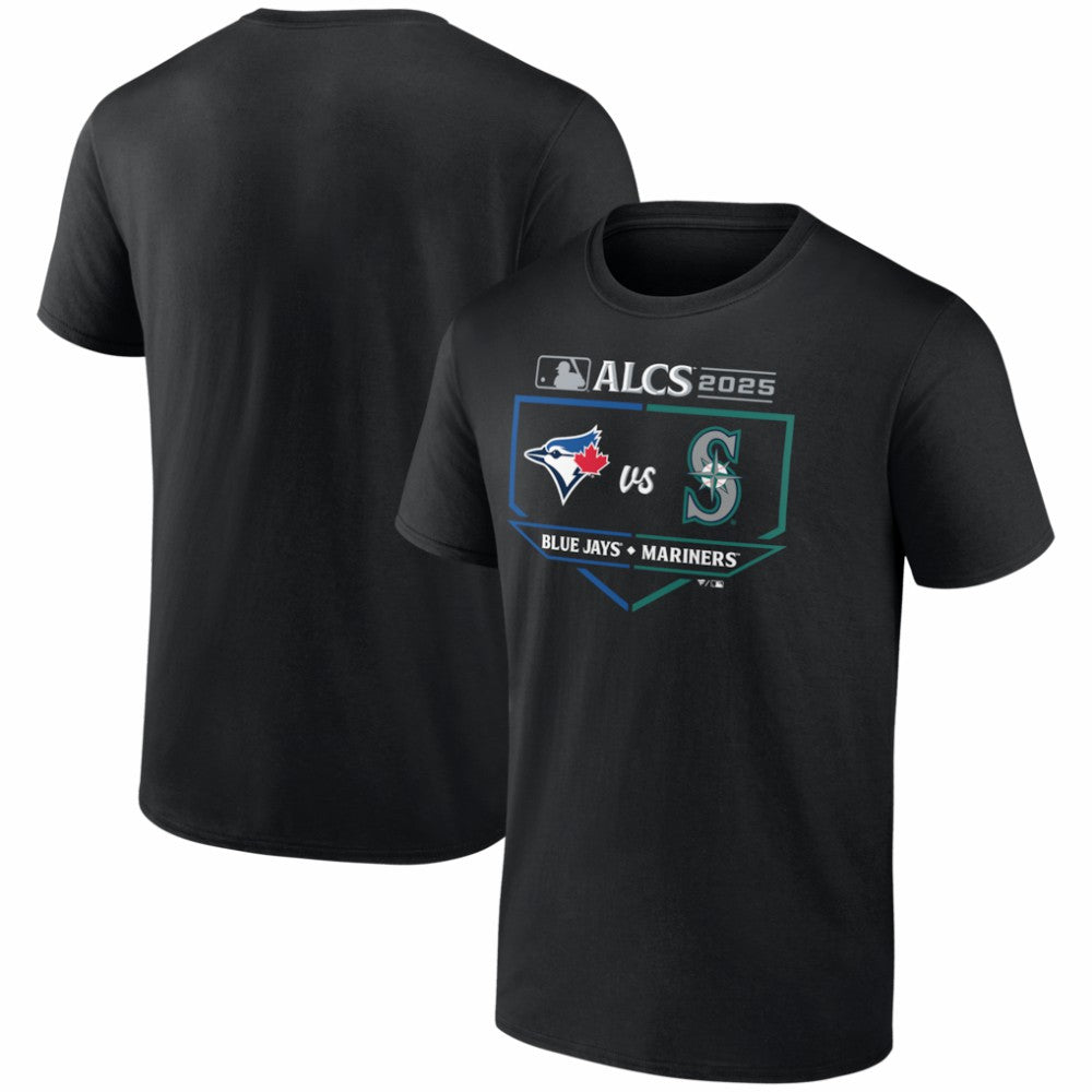 Toronto Blue Jays vs. Seattle Mariners 2025 American League Championship Series Matchup Batter's Box T-Shirt - Black