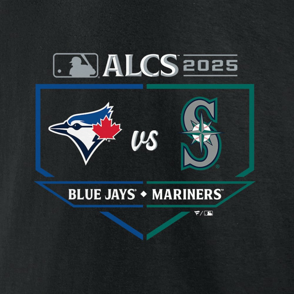 Toronto Blue Jays vs. Seattle Mariners 2025 American League Championship Series Matchup Batter's Box T-Shirt - Black