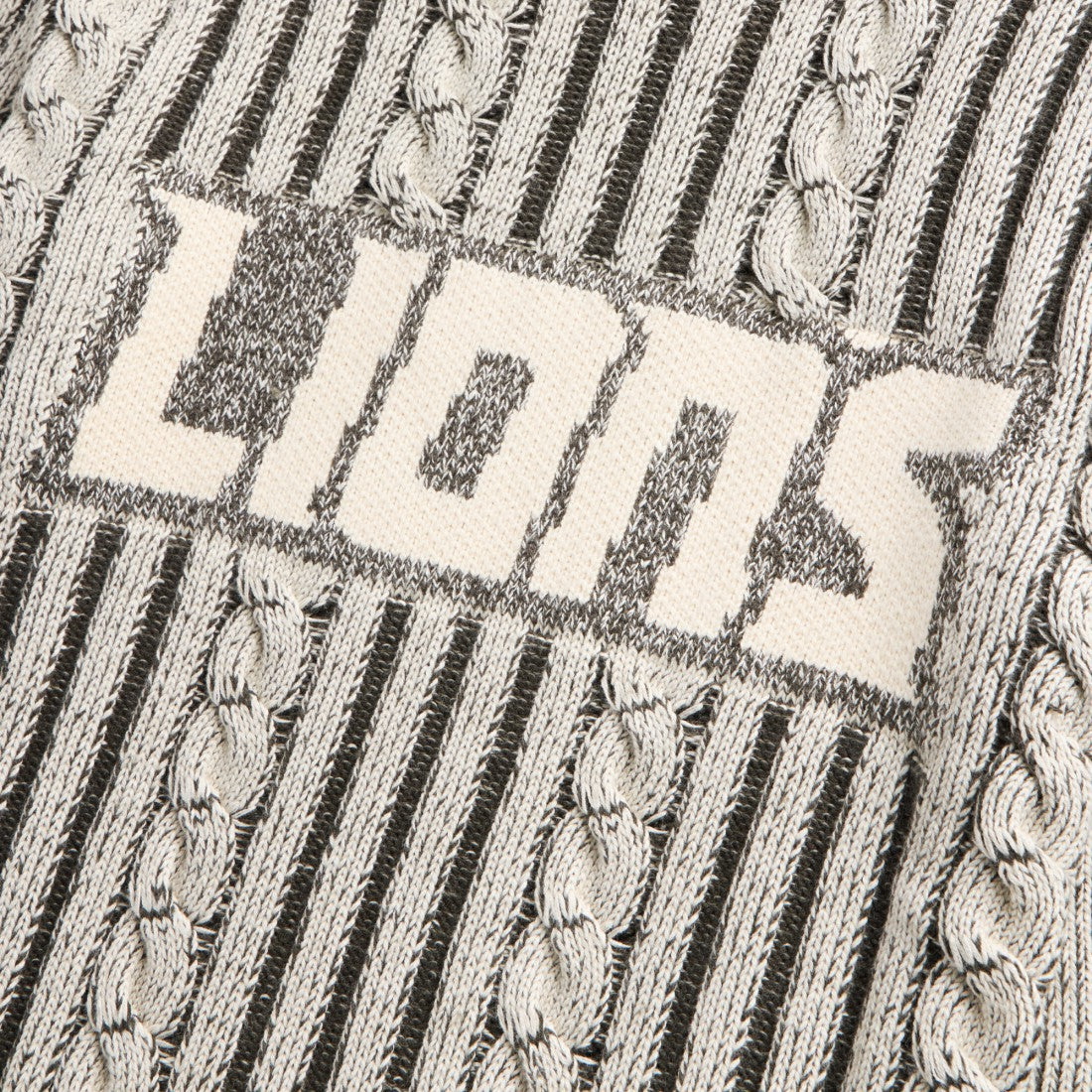 Detroit Lions Off Season x NFL Unisex Cable Knit Sweater - Cream/Gray cheap