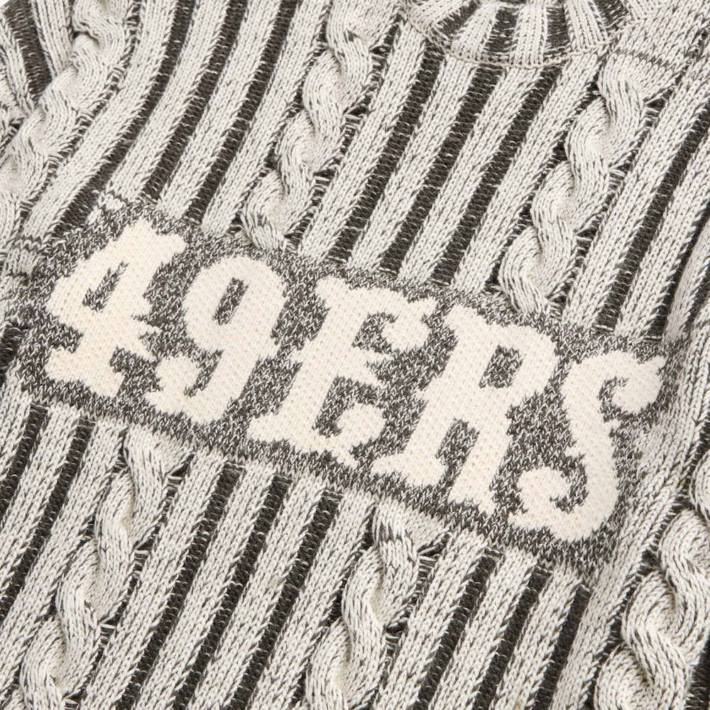San Francisco 49ers Off Season x NFL Unisex Cable Knit Sweater - Cream/Gray on sale