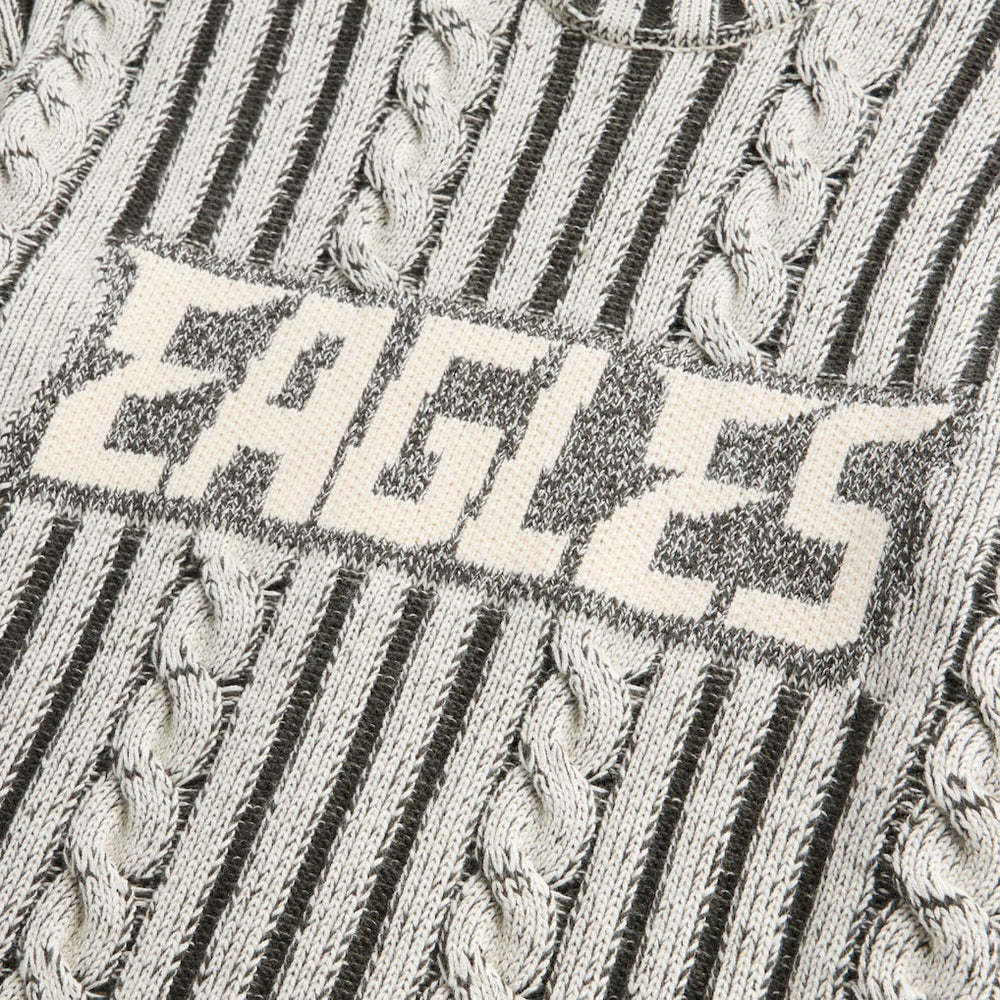 Philadelphia Eagles Off Season x NFL Unisex Cable Knit Sweater - Cream/Gray sale