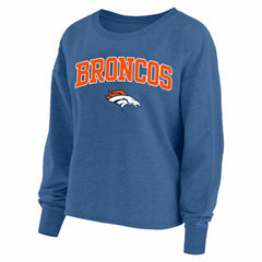 Denver Broncos Profile Women's Plus Size Acid Wash Raglan Sweatshirt - Navy discount