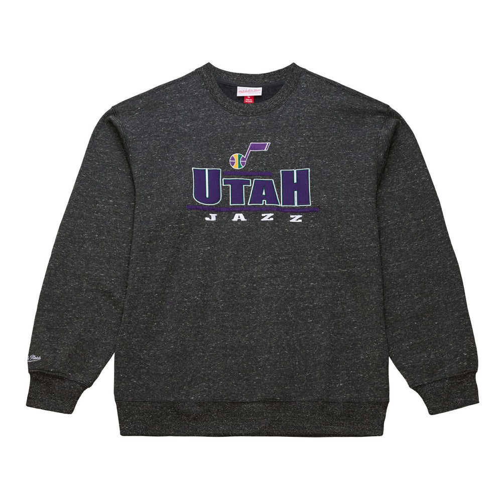 Utah Jazz Throw It Back Fleece Sweatshirt - Black | Mitchell & Ness cheap