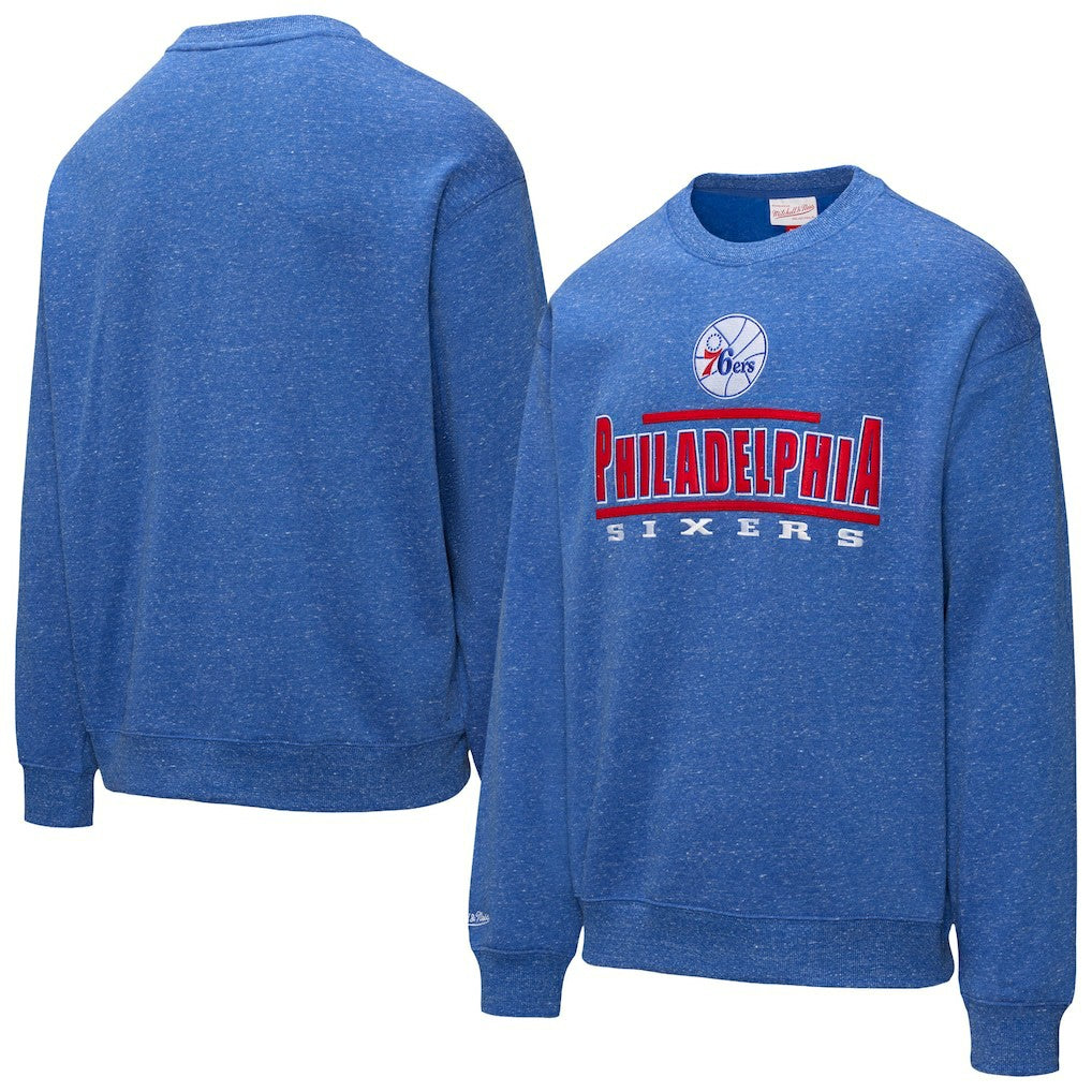 Philadelphia 76ers Throw It Back Fleece Sweatshirt - Royal | Mitchell & Ness online