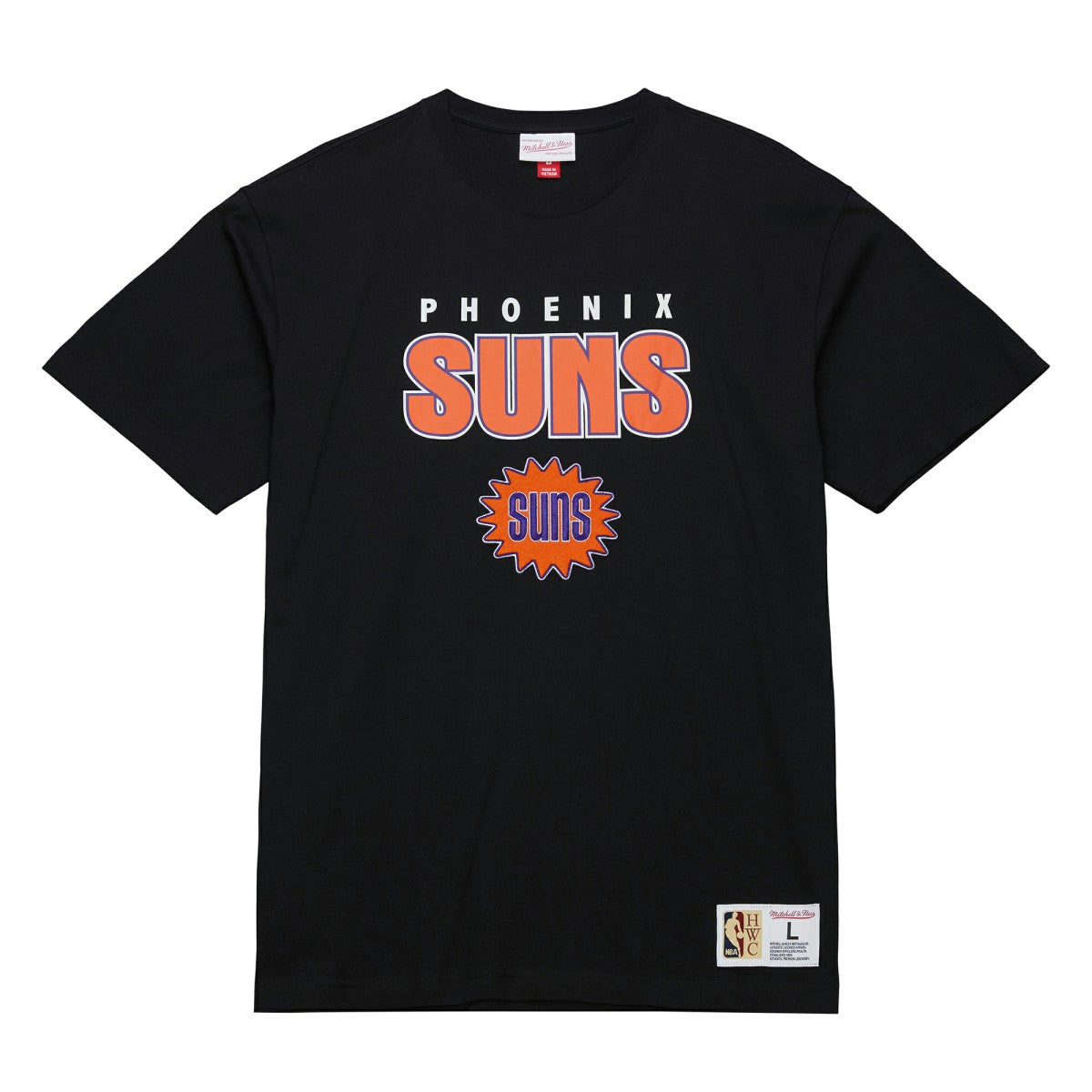 Phoenix Suns Hardwood Classics Throw It Back Premium T-Shirt - Black | Mitchell & Ness online