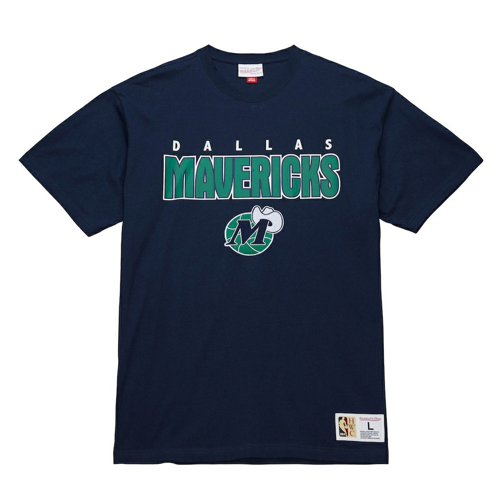 Dallas Mavericks Hardwood Classics Throw It Back Premium T-Shirt sale - Navy | Mitchell & Ness shop