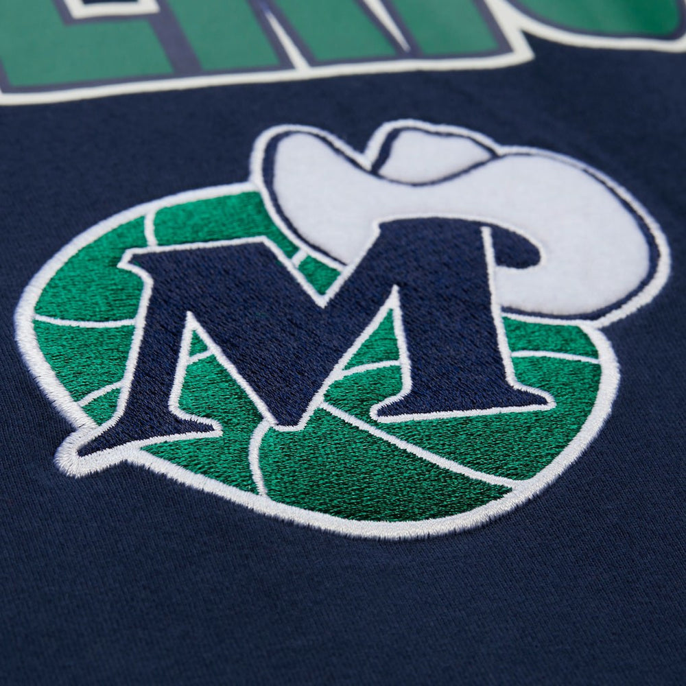 Dallas Mavericks Hardwood Classics Throw It Back Premium T-Shirt sale - Navy | Mitchell & Ness shop