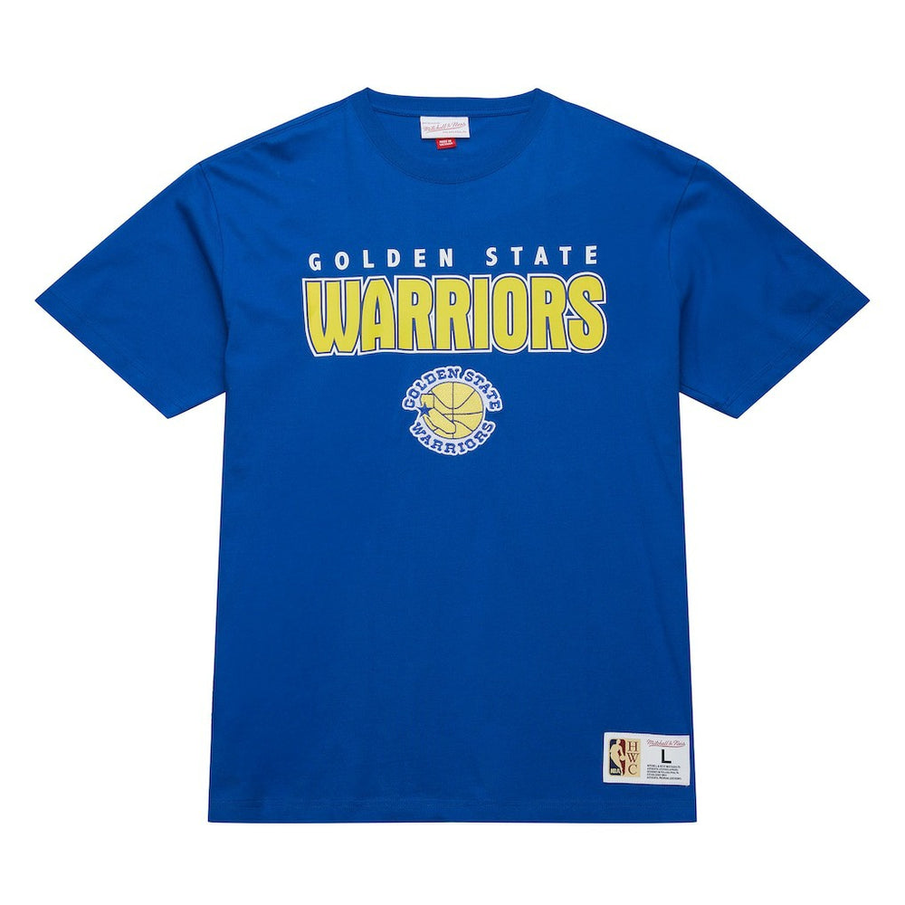 Golden State Warriors Hardwood Classics Throw It Back Premium T-Shirt sale - Royal | Mitchell & Ness online