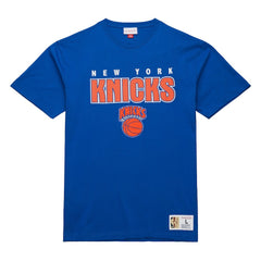 New York Knicks Hardwood Classics Throw It Back Premium T-Shirt - Blue | Mitchell & Ness shop