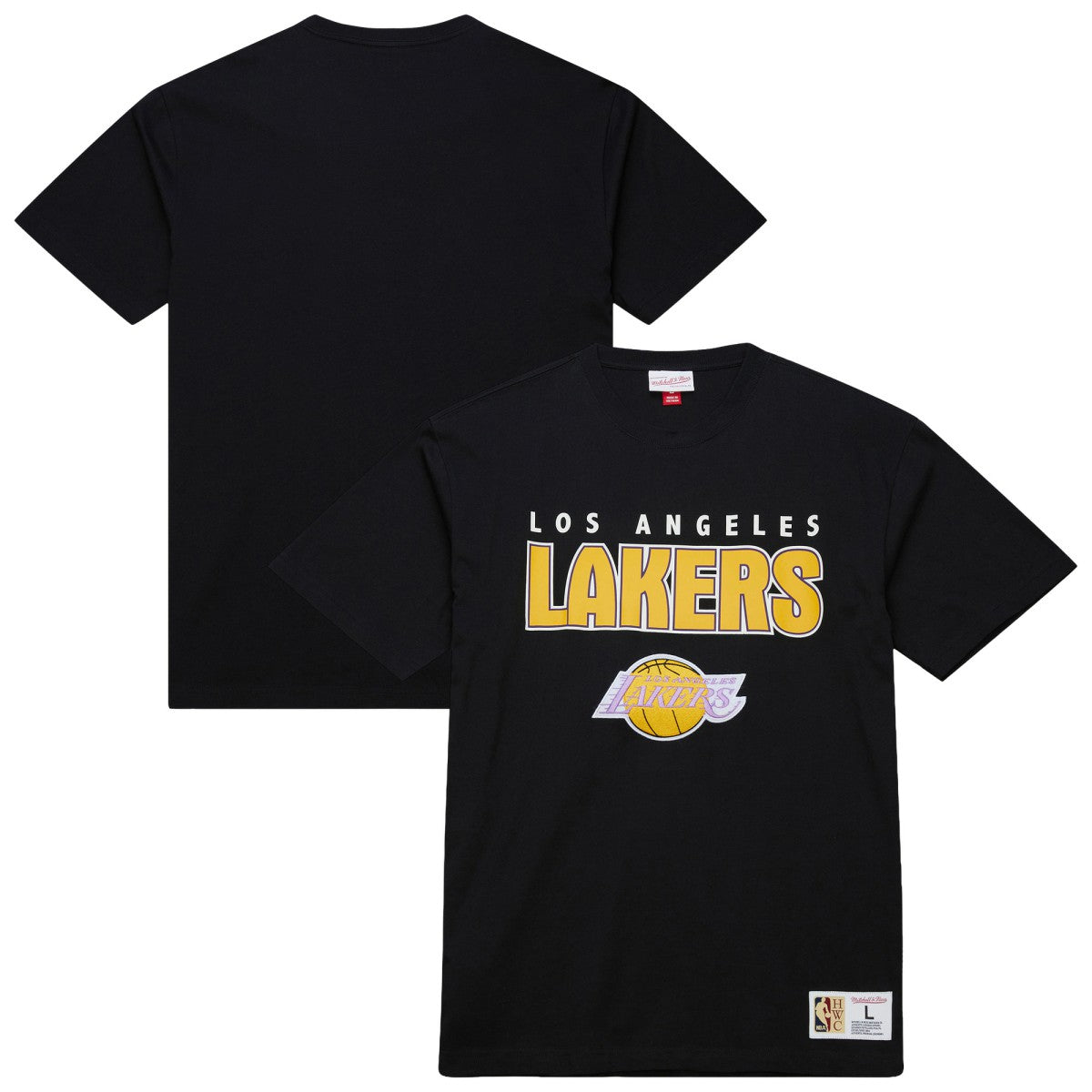 Los Angeles Lakers Hardwood Classics Throw It Back Premium T-Shirt - Black | Mitchell & Ness sale