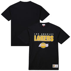 Los Angeles Lakers Hardwood Classics Throw It Back Premium T-Shirt - Black | Mitchell & Ness sale