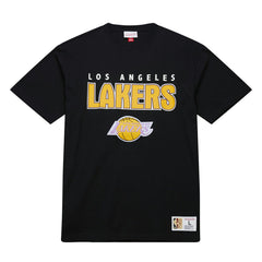 Los Angeles Lakers Hardwood Classics Throw It Back Premium T-Shirt - Black | Mitchell & Ness sale