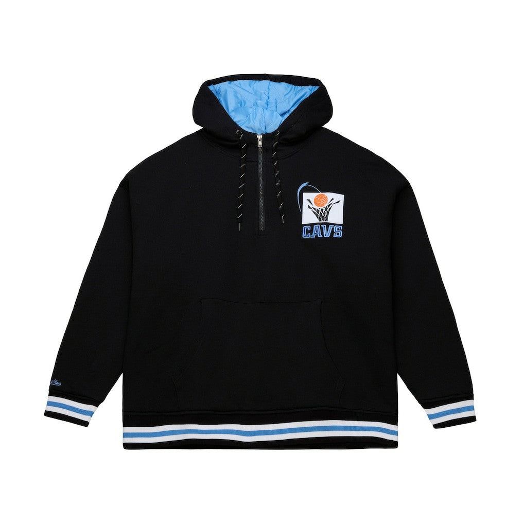 Cleveland Cavaliers Throw It Back Quilted Fleece Quarter-Zip Hoodie sale - Black | Mitchell & Ness outlet